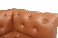 Iconic Home Giovanni Left Facing Faux Leather Sectional Sofa 