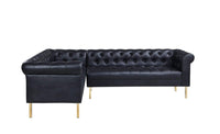 Iconic Home Giovanni Left Facing Faux Leather Sectional Sofa 