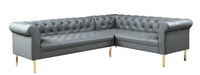 Iconic Home Giovanni Right Facing Faux Leather Sectional Sofa 