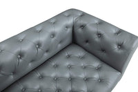 Iconic Home Giovanni Right Facing Faux Leather Sectional Sofa 