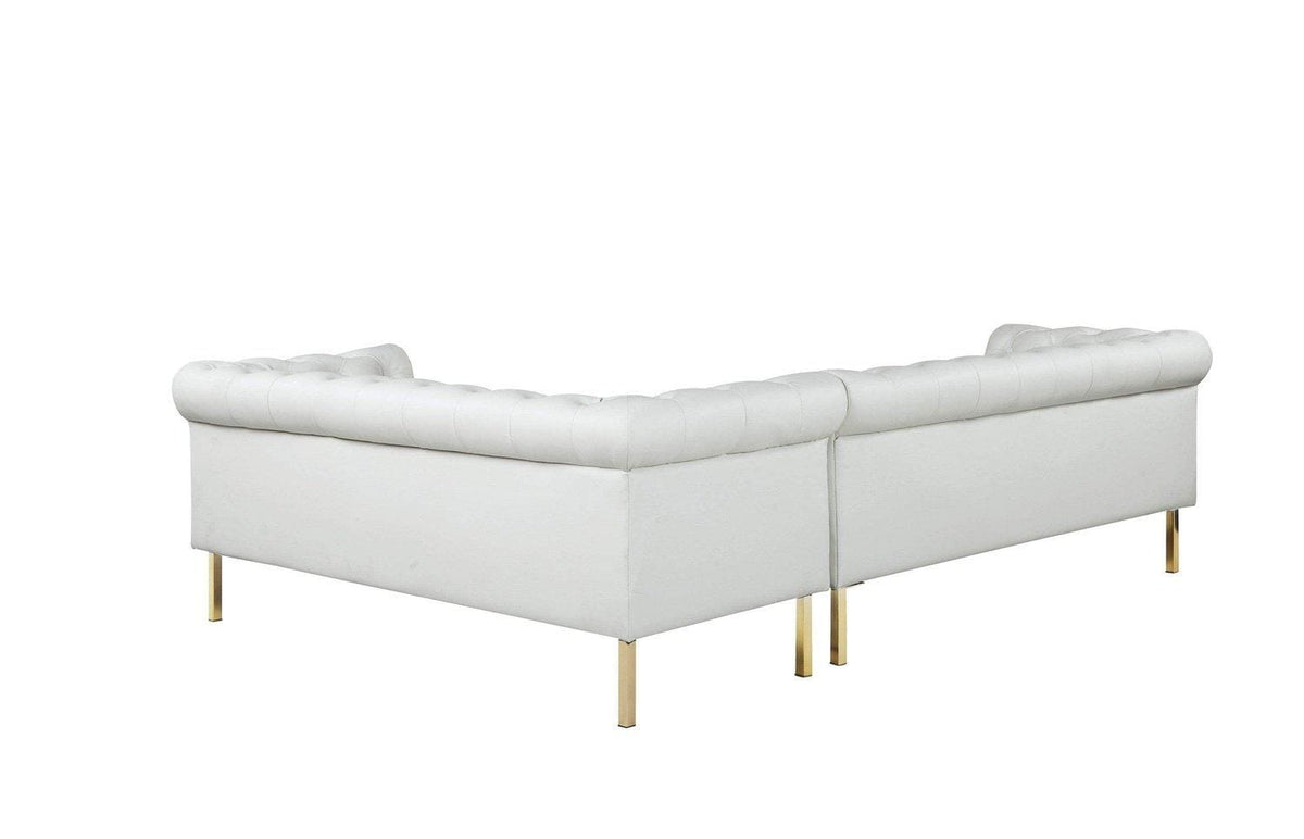 Iconic Home Giovanni Right Facing Faux Leather Sectional Sofa 