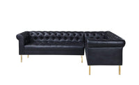 Iconic Home Giovanni Right Facing Faux Leather Sectional Sofa 