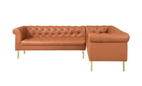 Iconic Home Giovanni Right Facing Faux Leather Sectional Sofa 