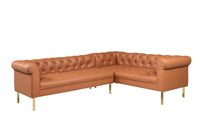 Iconic Home Giovanni Right Facing Faux Leather Sectional Sofa 