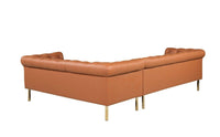 Iconic Home Giovanni Right Facing Faux Leather Sectional Sofa 