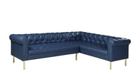 Iconic Home Giovanni Right Facing Faux Leather Sectional Sofa 