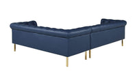 Iconic Home Giovanni Right Facing Faux Leather Sectional Sofa 