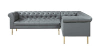 Iconic Home Giovanni Right Facing Faux Leather Sectional Sofa 