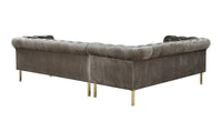 Iconic Home Giovanni Left Facing Velvet Sectional Sofa 
