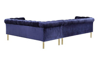 Iconic Home Giovanni Right Facing Velvet Sectional Sofa 
