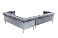 Iconic Home Giovanni Right Facing Velvet Sectional Sofa 