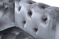 Iconic Home Giovanni Right Facing Velvet Sectional Sofa 