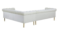 Iconic Home Giovanni Right Facing Velvet Sectional Sofa 