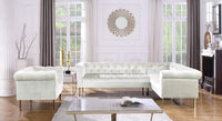 Iconic Home Giovanni Right Facing Velvet Sectional Sofa 