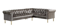 Iconic Home Giovanni Right Facing Velvet Sectional Sofa 