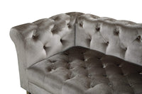 Iconic Home Giovanni Right Facing Velvet Sectional Sofa 