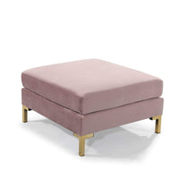 Iconic Home Girardi Velvet Square Ottoman Blush