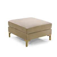 Iconic Home Girardi Velvet Square Ottoman Taupe