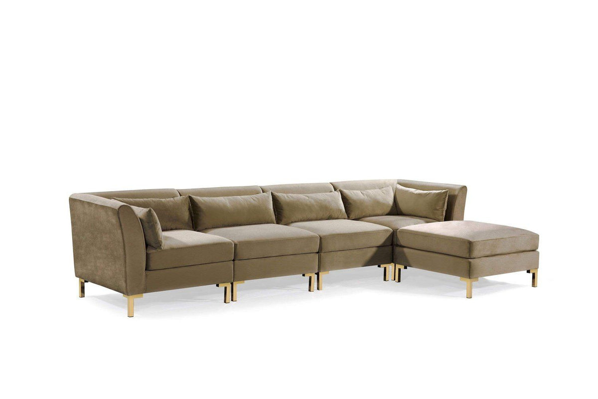 Iconic Home Girardi Modular Velvet Sectional Sofa 