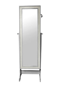 Iconic Home Glitzy Storage Armoire Cheval Mirror 