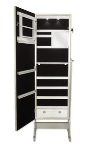 Iconic Home Glitzy Storage Armoire Cheval Mirror 