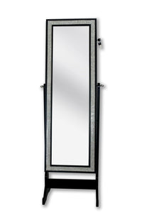 Iconic Home Glitzy Storage Armoire Cheval Mirror 