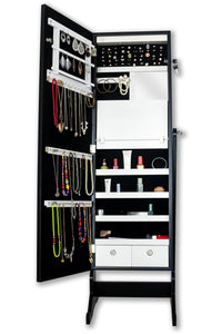 Iconic Home Glitzy Storage Armoire Cheval Mirror 