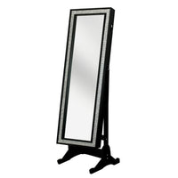 Iconic Home Glitzy Storage Armoire Cheval Mirror 