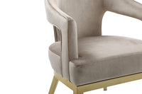 Iconic Home Gourdon Plush Velvet Accent Chair Gold Legs 