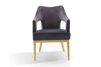 Iconic Home Gourdon Plush Velvet Accent Chair Gold Legs 