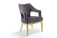 Iconic Home Gourdon Plush Velvet Accent Chair Gold Legs 