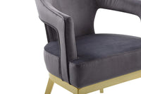 Iconic Home Gourdon Plush Velvet Accent Chair Gold Legs 