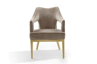 Iconic Home Gourdon Plush Velvet Accent Chair Gold Legs 