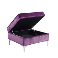 Iconic Home Guinevere Velvet Storage Ottoman 