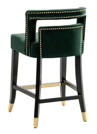 Iconic Home Irithel Velvet Counter Stool Chair Half Back Seat 