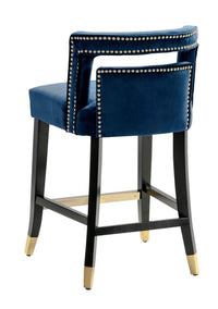 Iconic Home Irithel Velvet Counter Stool Chair Half Back Seat 