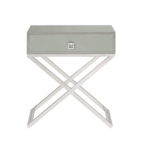 Iconic Home Ithaca X-Frame End Side Table With Self Closing Drawer 