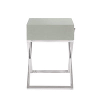 Iconic Home Ithaca X-Frame End Side Table With Self Closing Drawer 