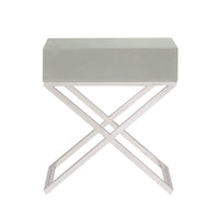 Iconic Home Ithaca X-Frame End Side Table With Self Closing Drawer 