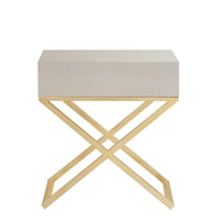 Iconic Home Ithaca X-Frame End Side Table With Self Closing Drawer 