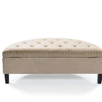 Iconic Home Jacqueline Velvet Storage Ottoman 