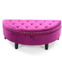 Iconic Home Jacqueline Velvet Storage Ottoman 