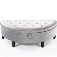 Iconic Home Jacqueline Velvet Storage Ottoman 