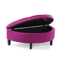 Iconic Home Jacqueline Velvet Storage Ottoman 