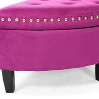 Iconic Home Jacqueline Velvet Storage Ottoman 