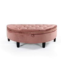 Iconic Home Jacqueline Velvet Storage Ottoman 