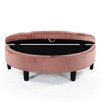 Iconic Home Jacqueline Velvet Storage Ottoman 