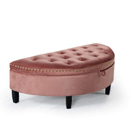 Iconic Home Jacqueline Velvet Storage Ottoman 