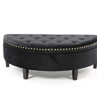 Iconic Home Jacqueline Velvet Storage Ottoman 