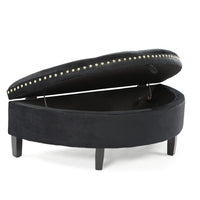 Iconic Home Jacqueline Velvet Storage Ottoman 